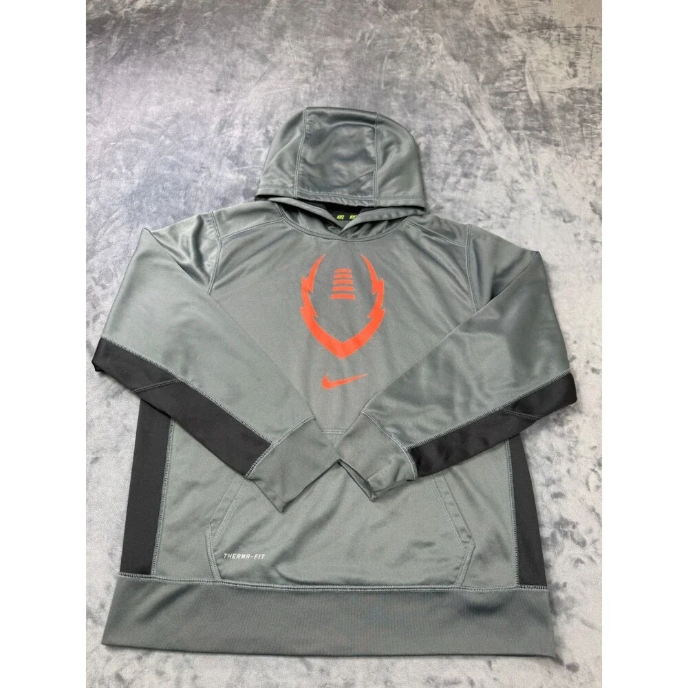 Nike Dri-Fit Therma Football Training Pullover Hoodie Youth XL Gray Sweatshirt